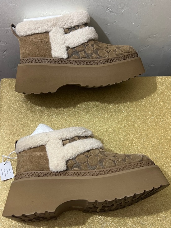 BNIB Coach Women’s Platform Christina Slip on Bootie with Shearling-Trim - Picture 10 of 17